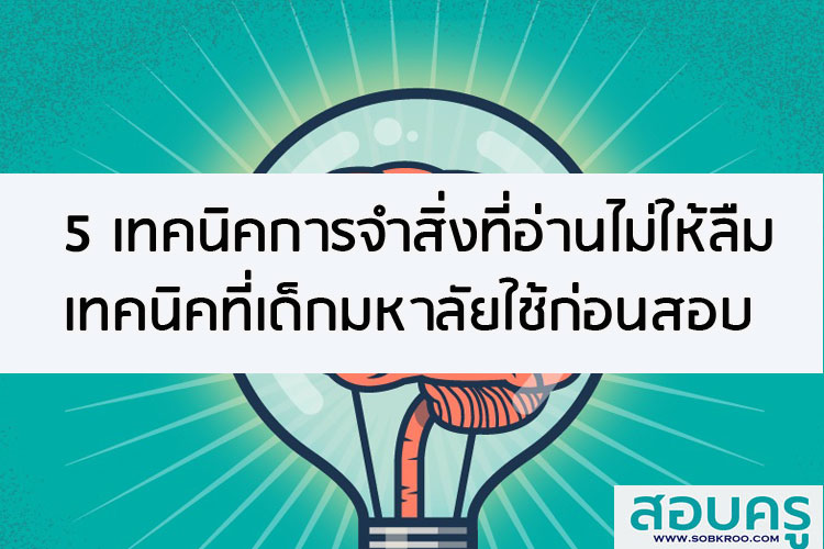 5 เทคนิคการจำสิ่งที่อ่านไม่ให้ลืม เทคนิคที่เด็กมหาลัยใช้กันก่อนสอบ