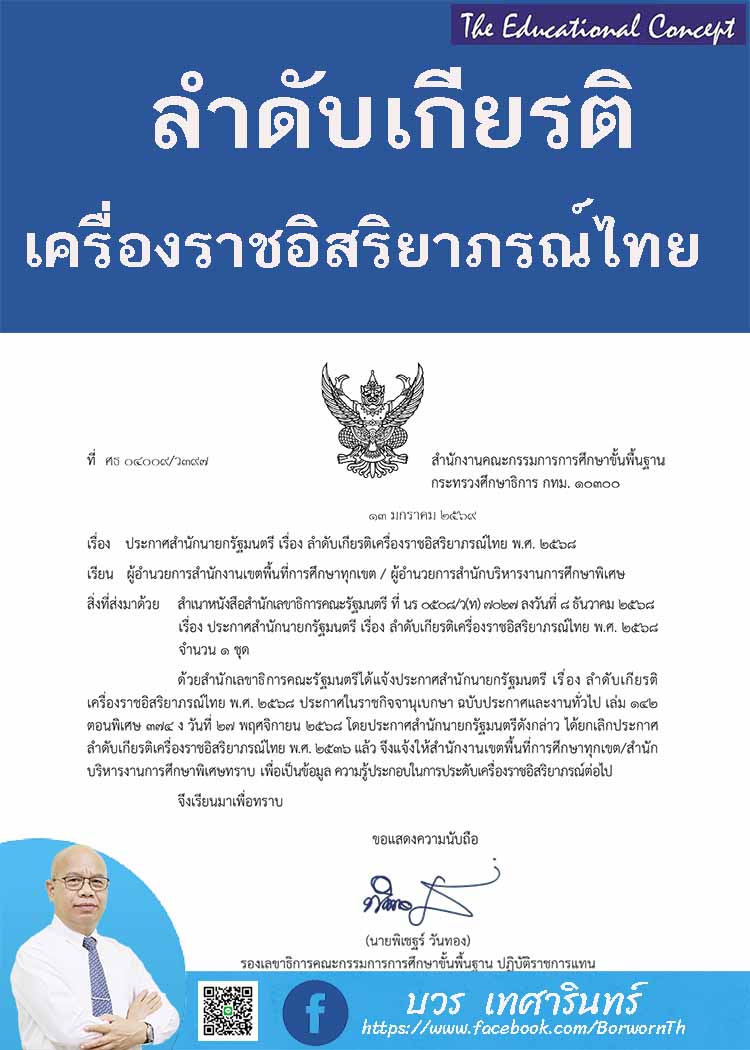 การจัดลำดับเกียรติเครื่องราชอิสริยาภรณ์ไทย พ.ศ. ๒๕๖๘